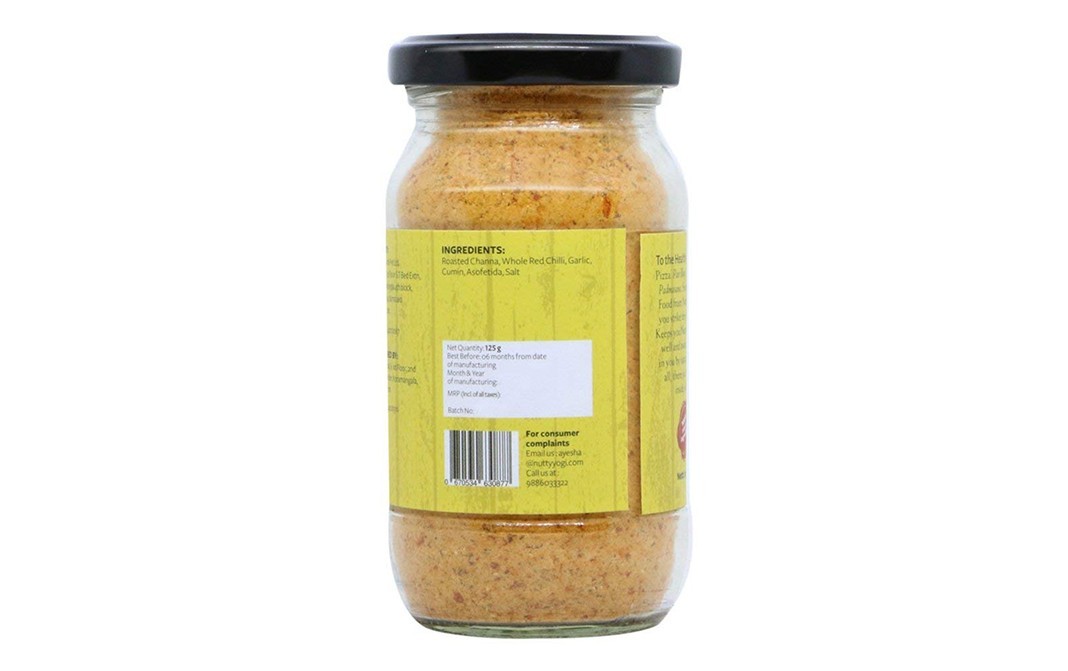 Nutty Yogi Garlic Chutney Podi   Glass Jar  125 grams